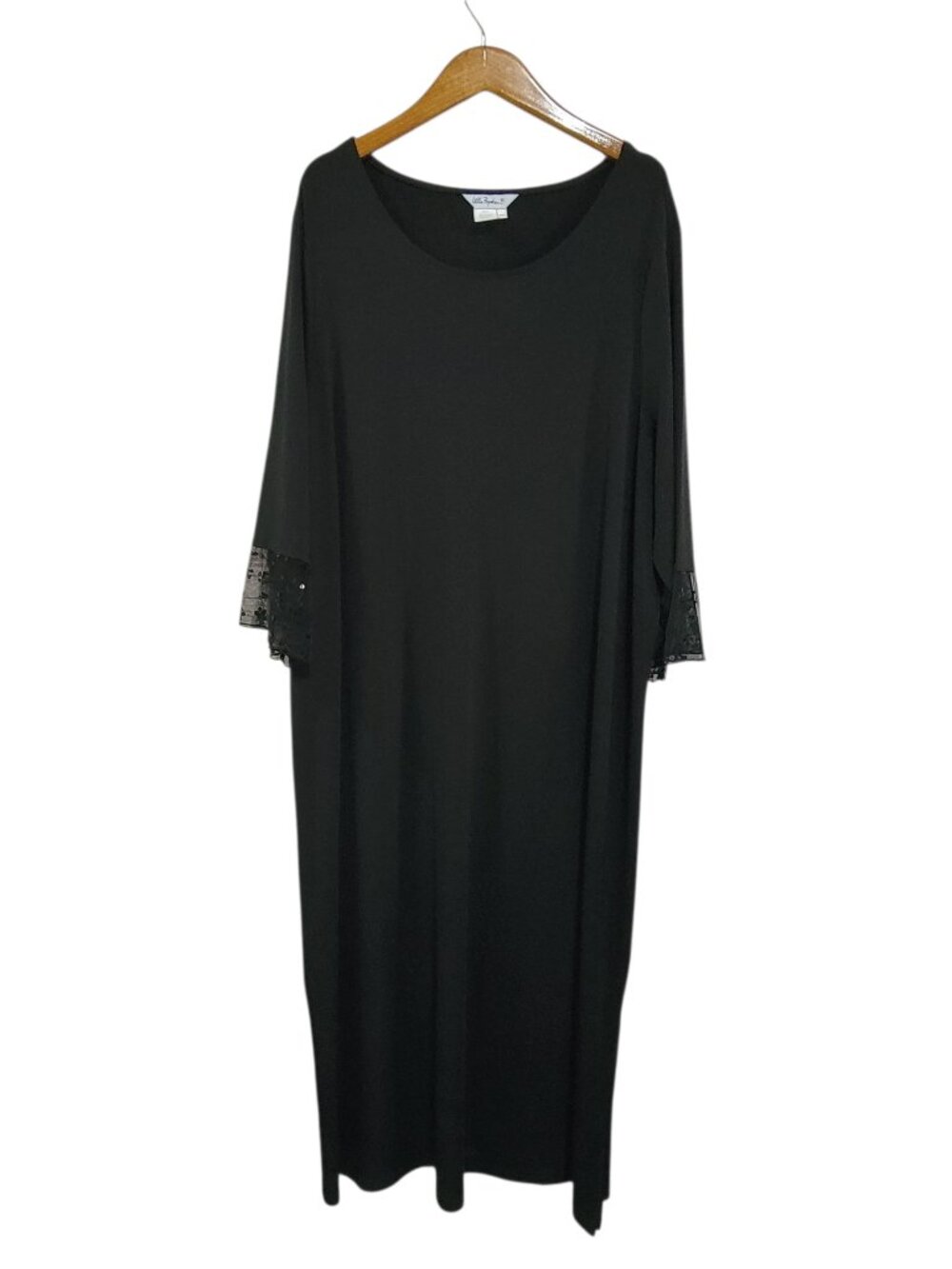 Ulla Popken Maxi Shift Dress Womens 20/22 Black Sequins Whimsygoth Classic